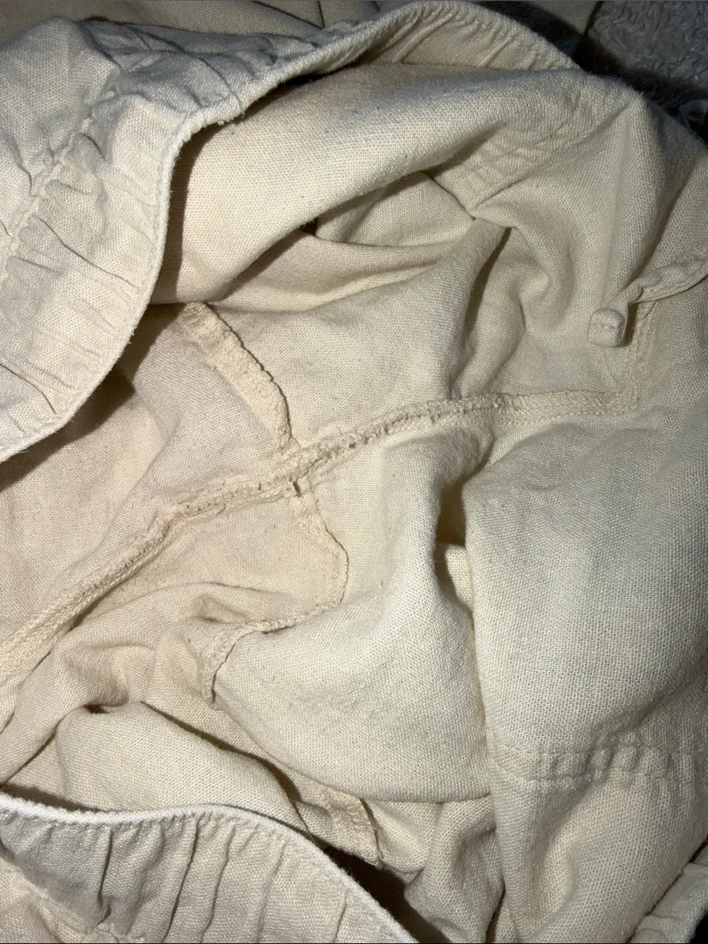 Gap Linen Blend cream pull on chino pants